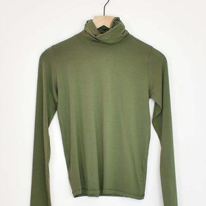 NWT Baserange Turtleneck long sleeve tshirt top Apache Green